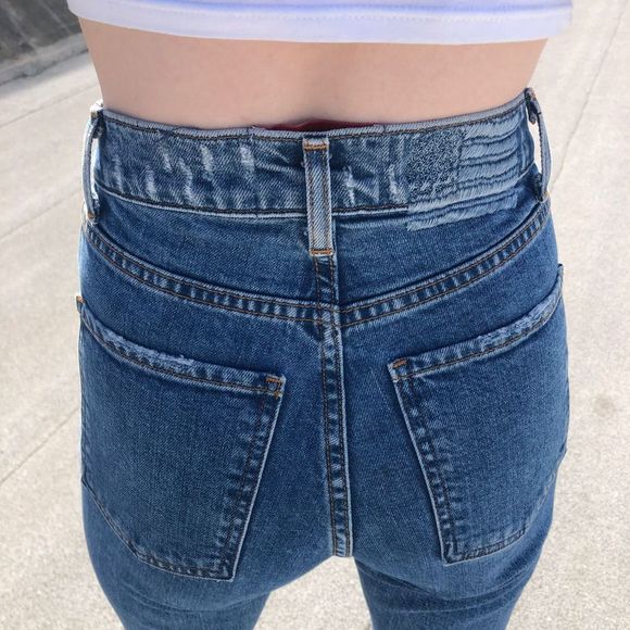 Revice Denim Jeans Farrah Vintage Distressed High Waisted Handmade Straight 26 - Picture 8 of 11